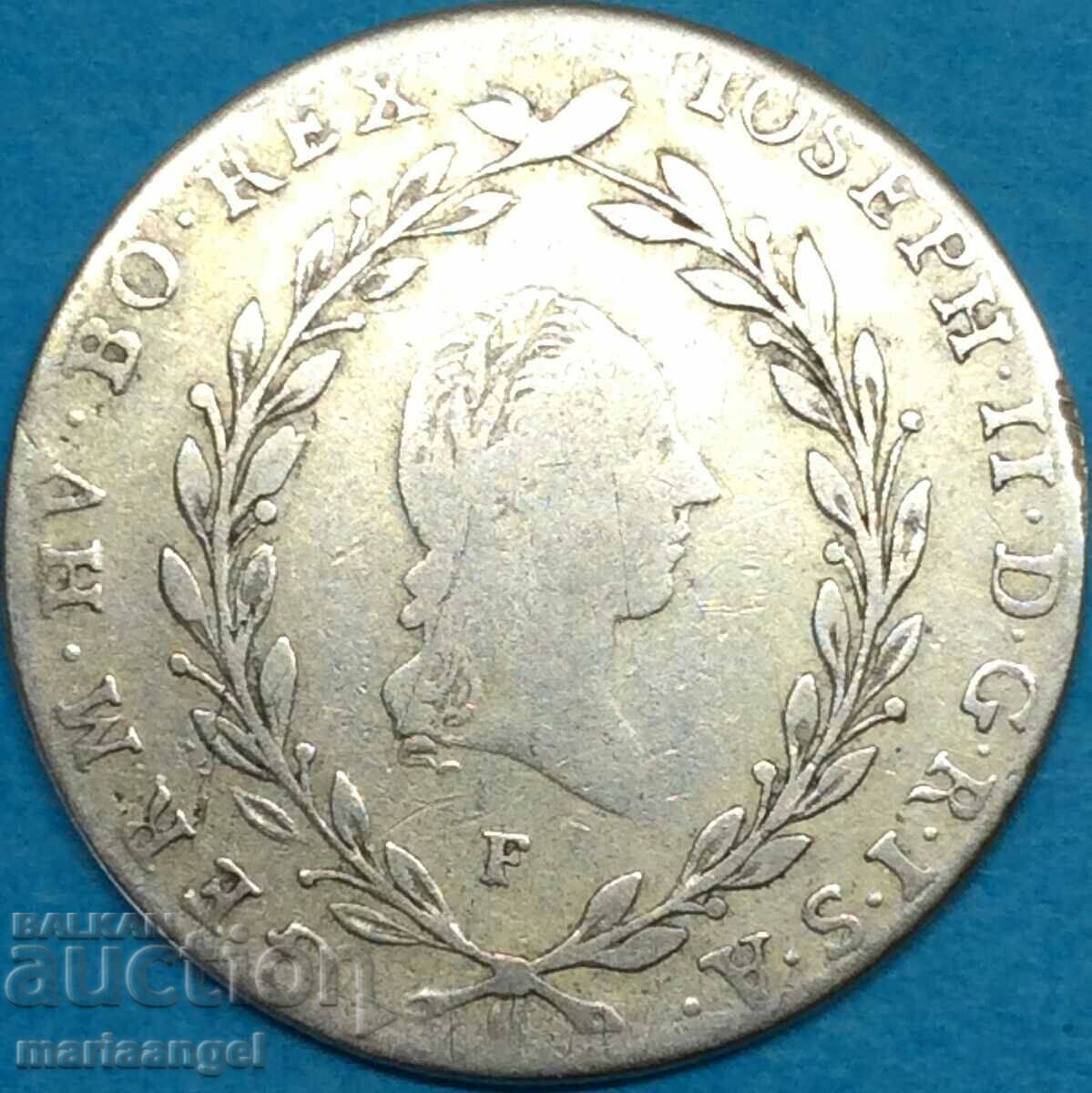 20 кройцера 1790 F Австрия Хол Тирол сребро - изкл.рядка