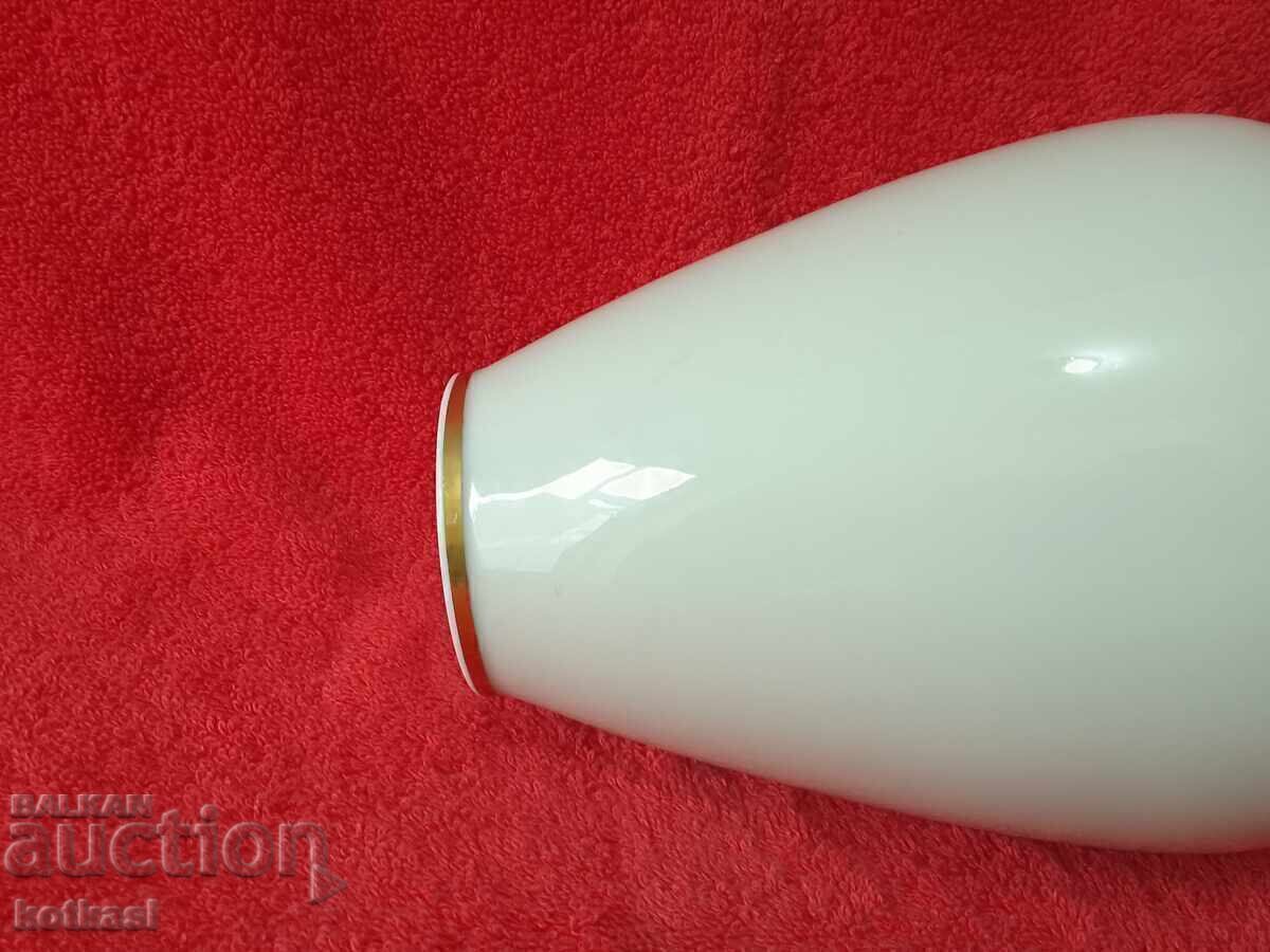 Old porcelain vase Alka Kunst white gold edges H-22 cm - 5