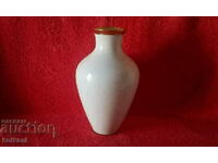 Old porcelain vase alka kunst white gold edges
