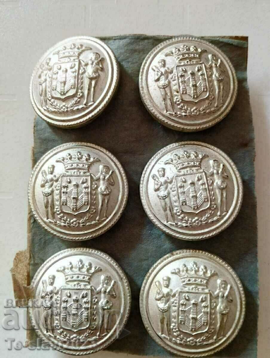 Old metal buttons - military uniform Belgium