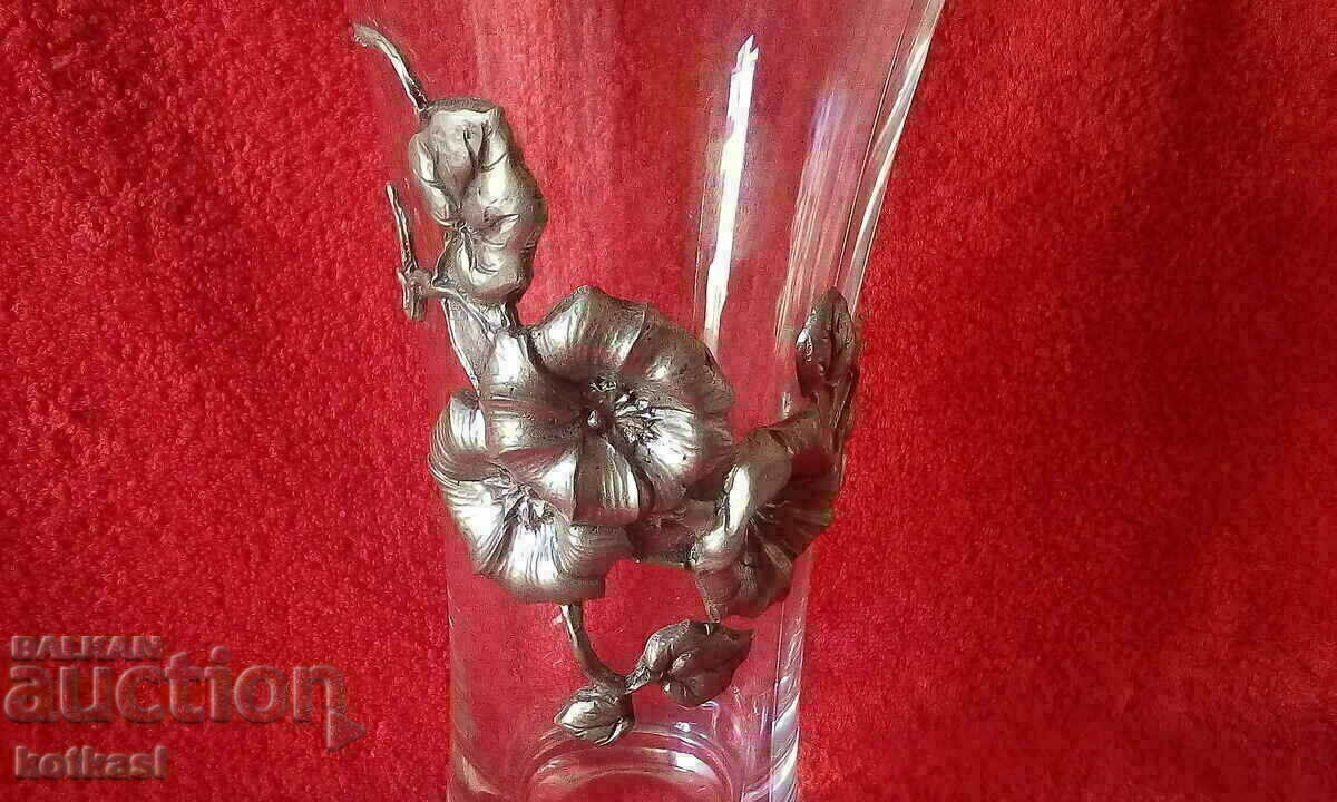 Παλιό μεγάλο βάζο από μασίφ κρύσταλλο διακοσμημένο - 6 Παλιό μεγάλο βάζο από μασίφ κρύσταλλο διακοσμημένο - 6