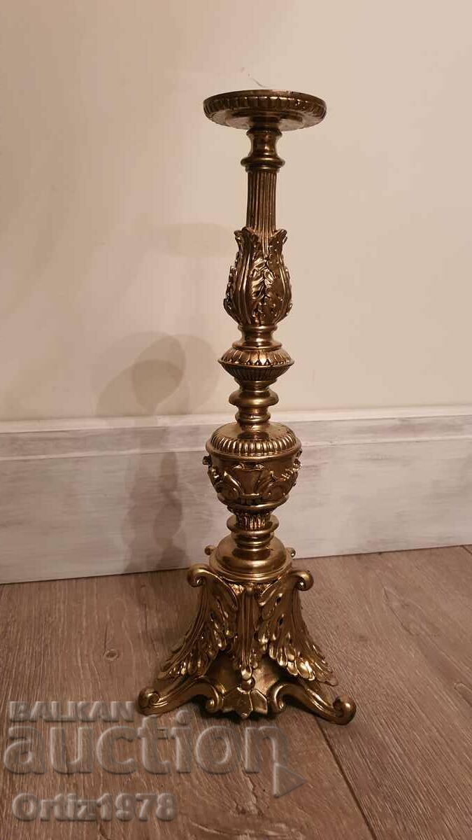 Large Baroque candlestick, Marked, Resin, 40cm with price 105.00 BGN | € 53.69 Large Baroque candlestick, Marked, Resin, 40cm with price 105.00 BGN | € 53.69