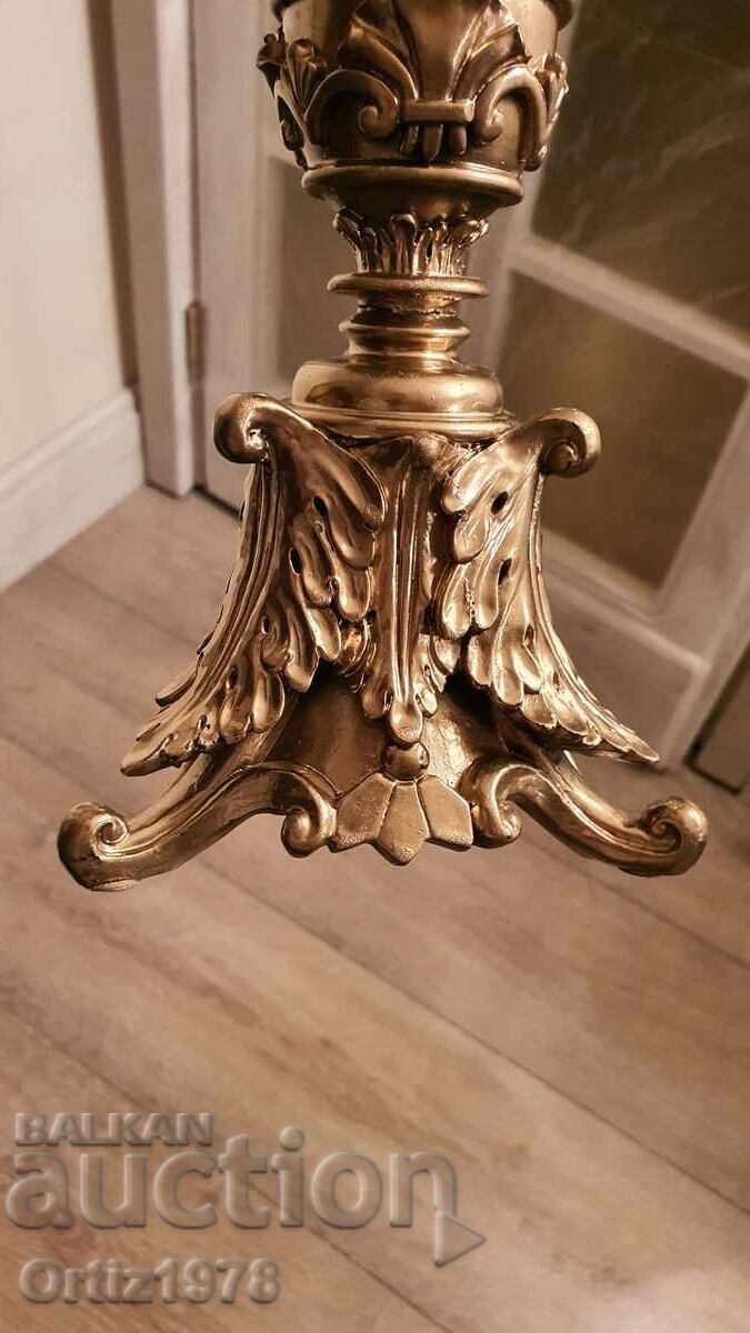 Auction Large Baroque candlestick, Marked, Resin, 40cm Auction Large Baroque candlestick, Marked, Resin, 40cm
