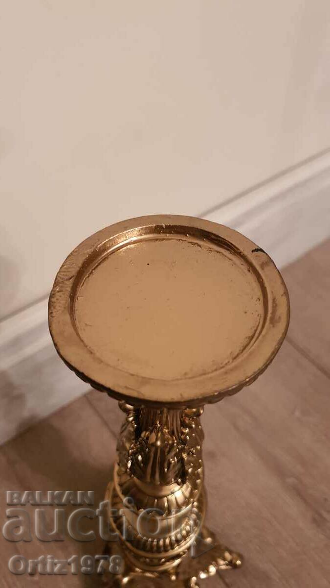 Large Baroque candlestick, Marked, Resin, 40cm - 5 Large Baroque candlestick, Marked, Resin, 40cm - 5