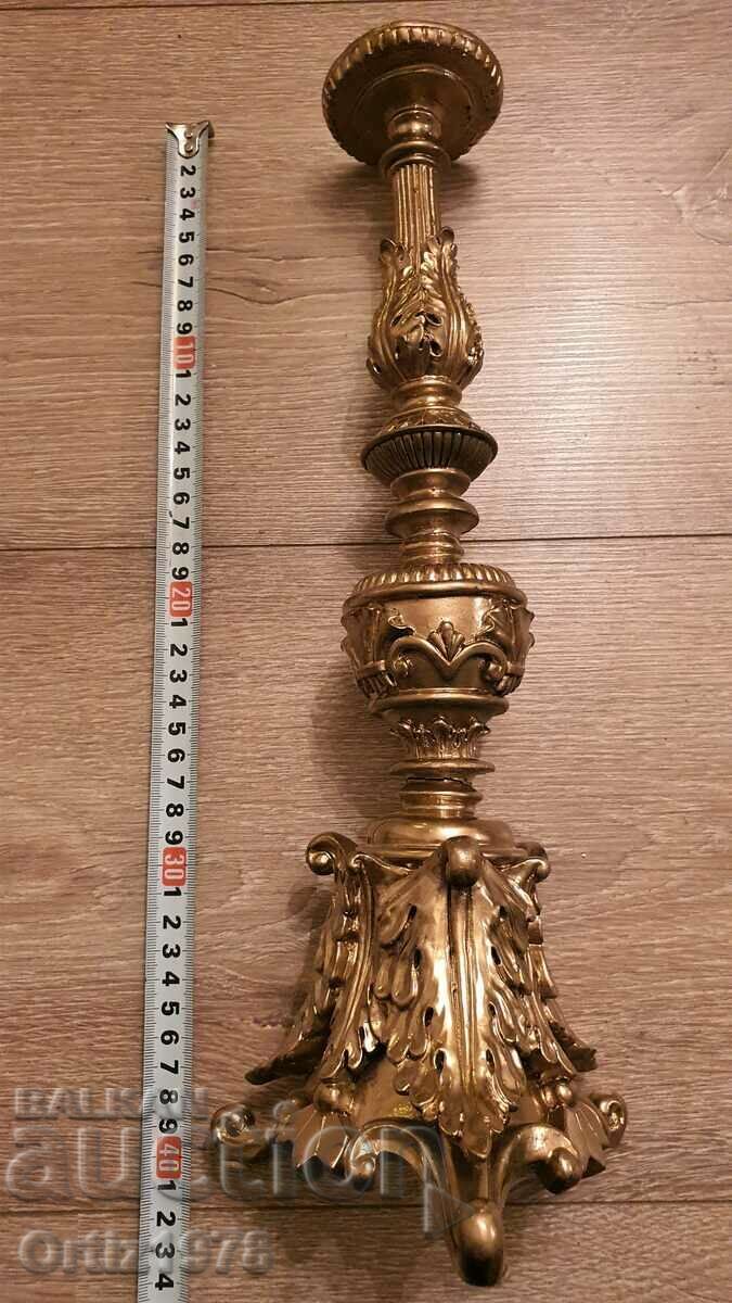 Large Baroque candlestick, Marked, Resin, 40cm - 6 Large Baroque candlestick, Marked, Resin, 40cm - 6