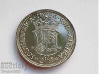 Moneda de argint 2 1/2 Shilling din Africa de Sud din 1956
