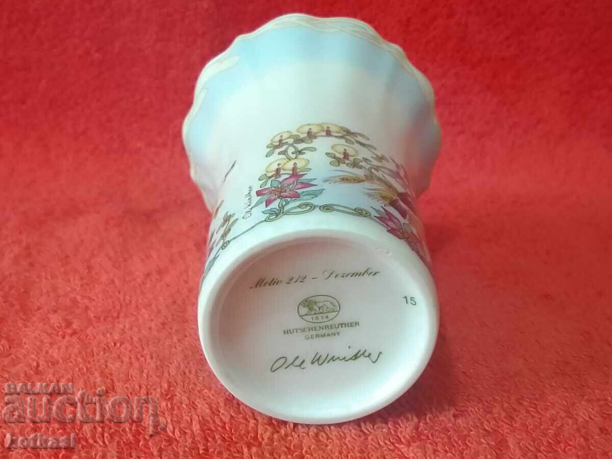 Porcelain vase Hutschenreuther Germany author signed - 6
