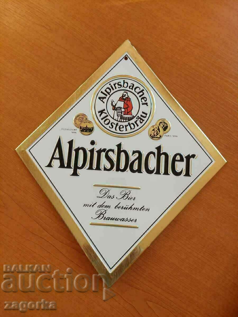 Semn publicitar pentru bere Alpirsbacher Klosterbräu
