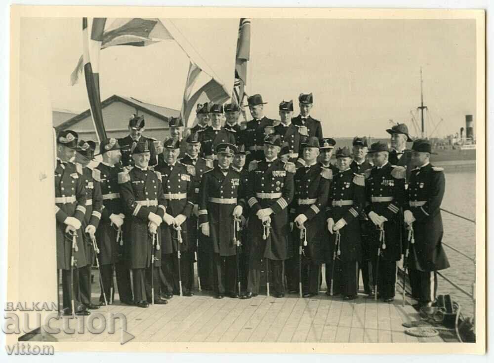 Ofițeri de marina Varna crucișător german Emden 1936 uniformă