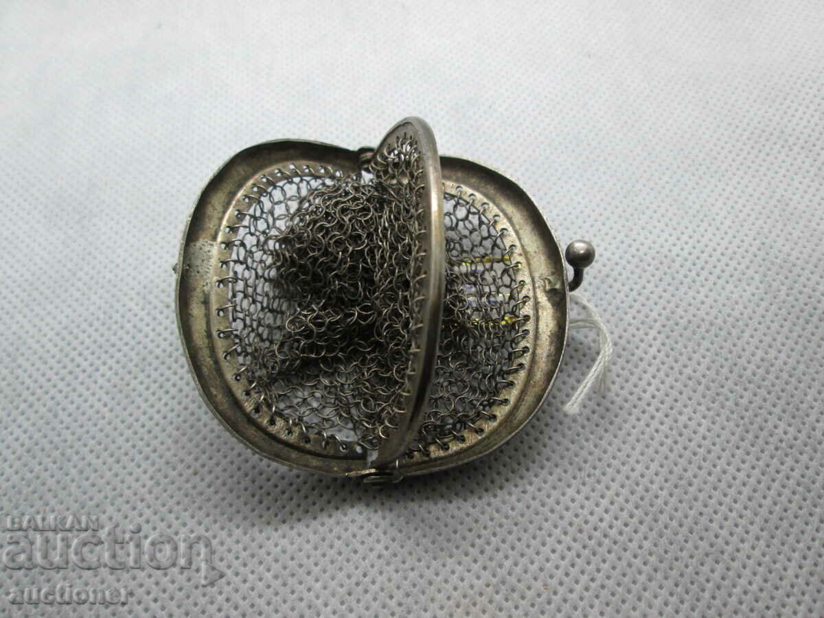 WOMEN'S SILVER PURSE, ART NOUVEAU CHATELAN 1890 - 6 WOMEN'S SILVER PURSE, ART NOUVEAU CHATELAN 1890 - 6