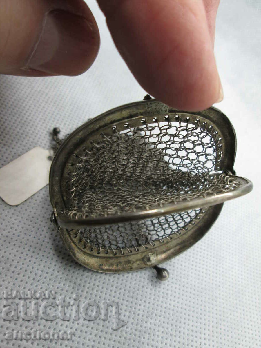 WOMEN'S SILVER PURSE, ART NOUVEAU CHATELAN 1890 - 7 WOMEN'S SILVER PURSE, ART NOUVEAU CHATELAN 1890 - 7