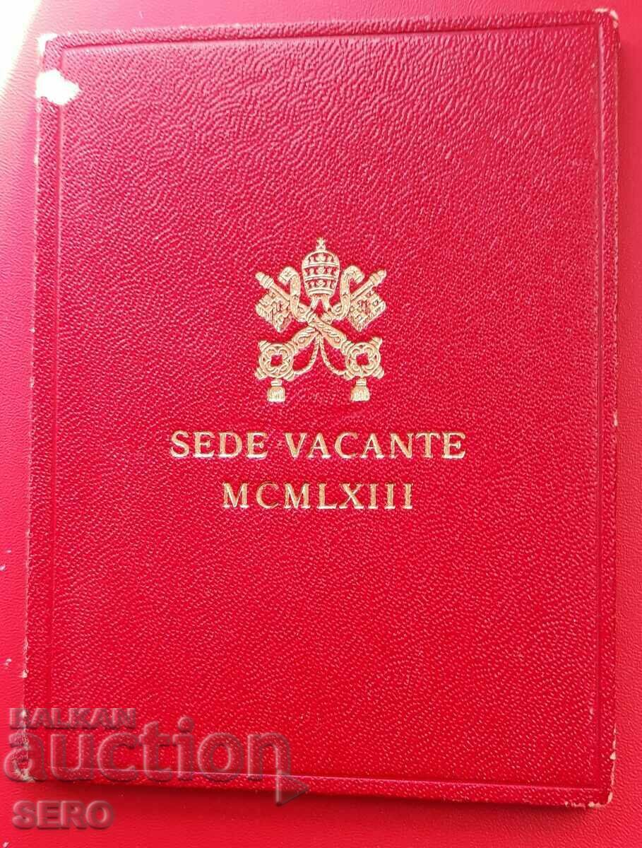 Vatican-500 lira 1963 in a beautiful folder