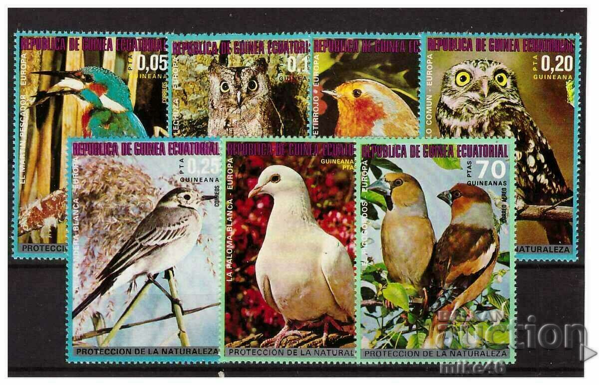 EQUATORIAL GUINEA 1976 Birds of Europe clean series