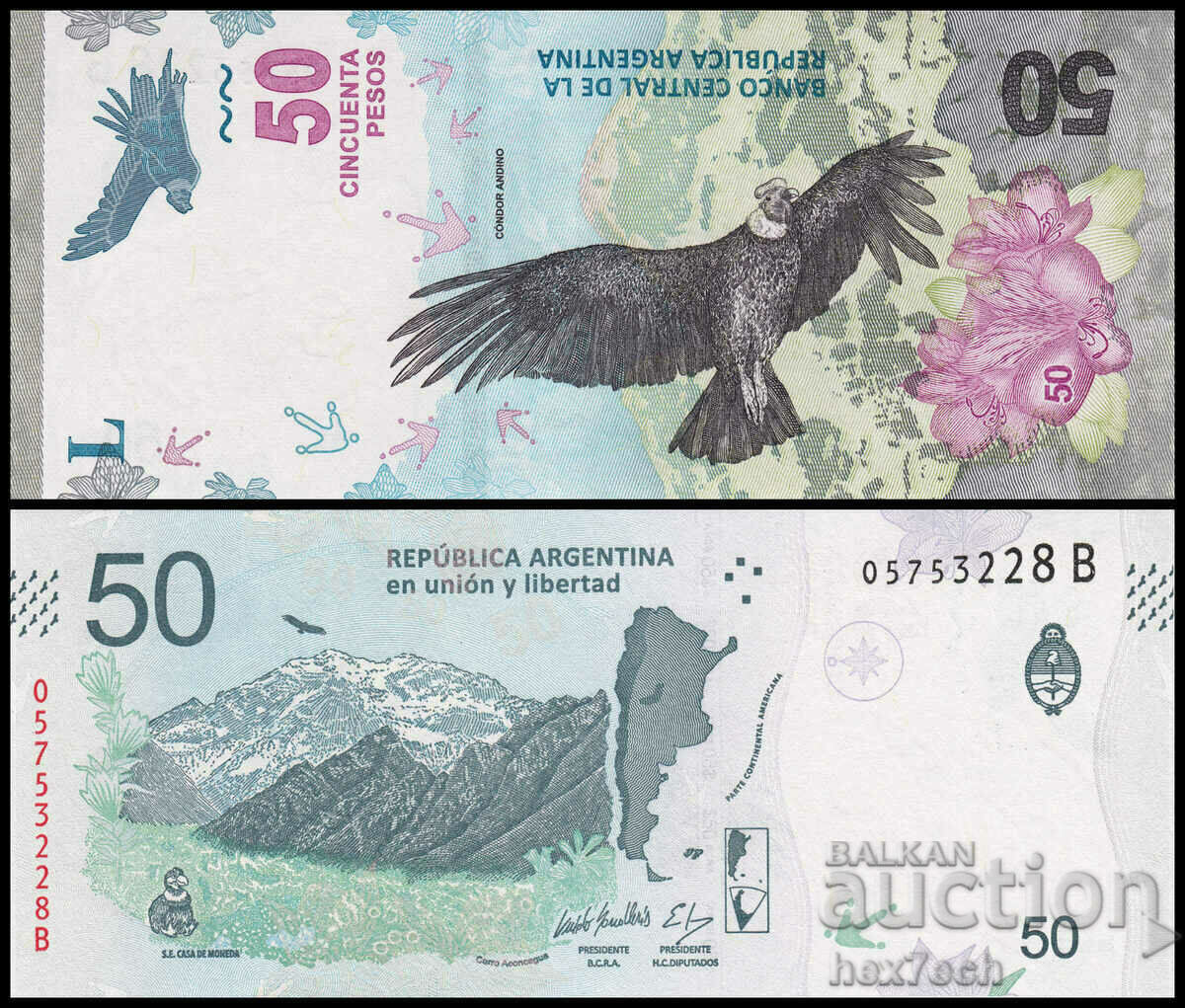 ❤️ ⭐ Argentina 2018 50 pesos UNC new ⭐ ❤️