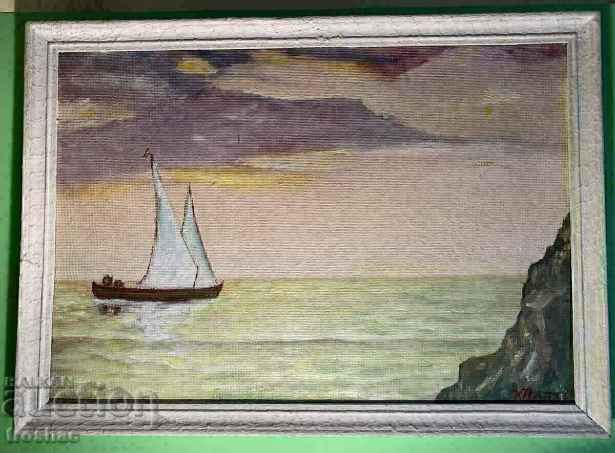 Oil painting 53.5 cm x 38.5 cm oil signed with price € 30.00 | 58.68 BGN