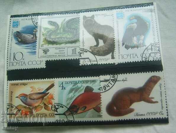 Postage stamps "Animals", Fauna USSR 1980s - 25 pieces with price 2.00 BGN | € 1.02 Postage stamps "Animals", Fauna USSR 1980s - 25 pieces with price 2.00 BGN | € 1.02