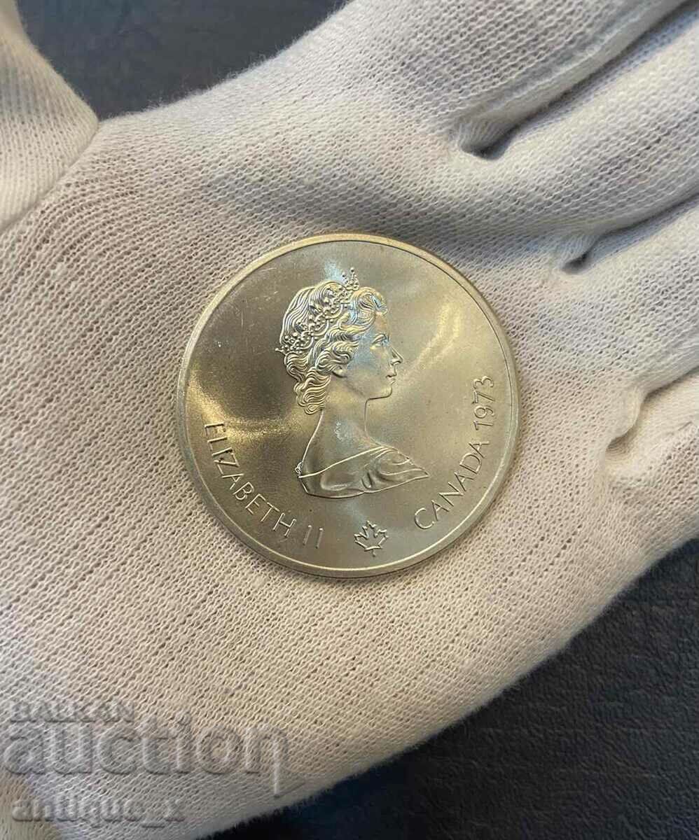 Голяма сребърна канадска инвестиционна монета-10 долара 1976