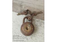 1930 Old German padlock - 2 keys