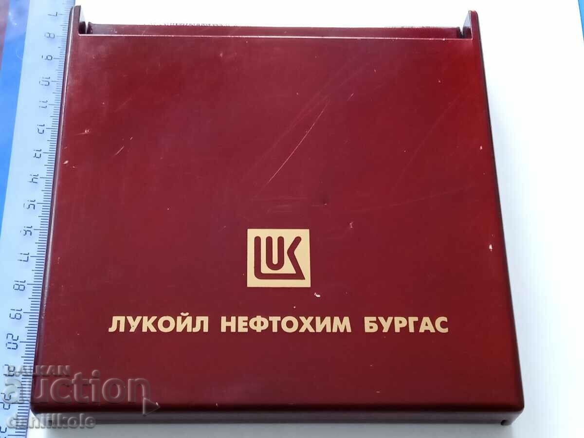 Auction  *$*Y*$* DESK PLAQUE 10 YEARS LUKOIL NEFTOKHIM BURGAS *$*Y*$*