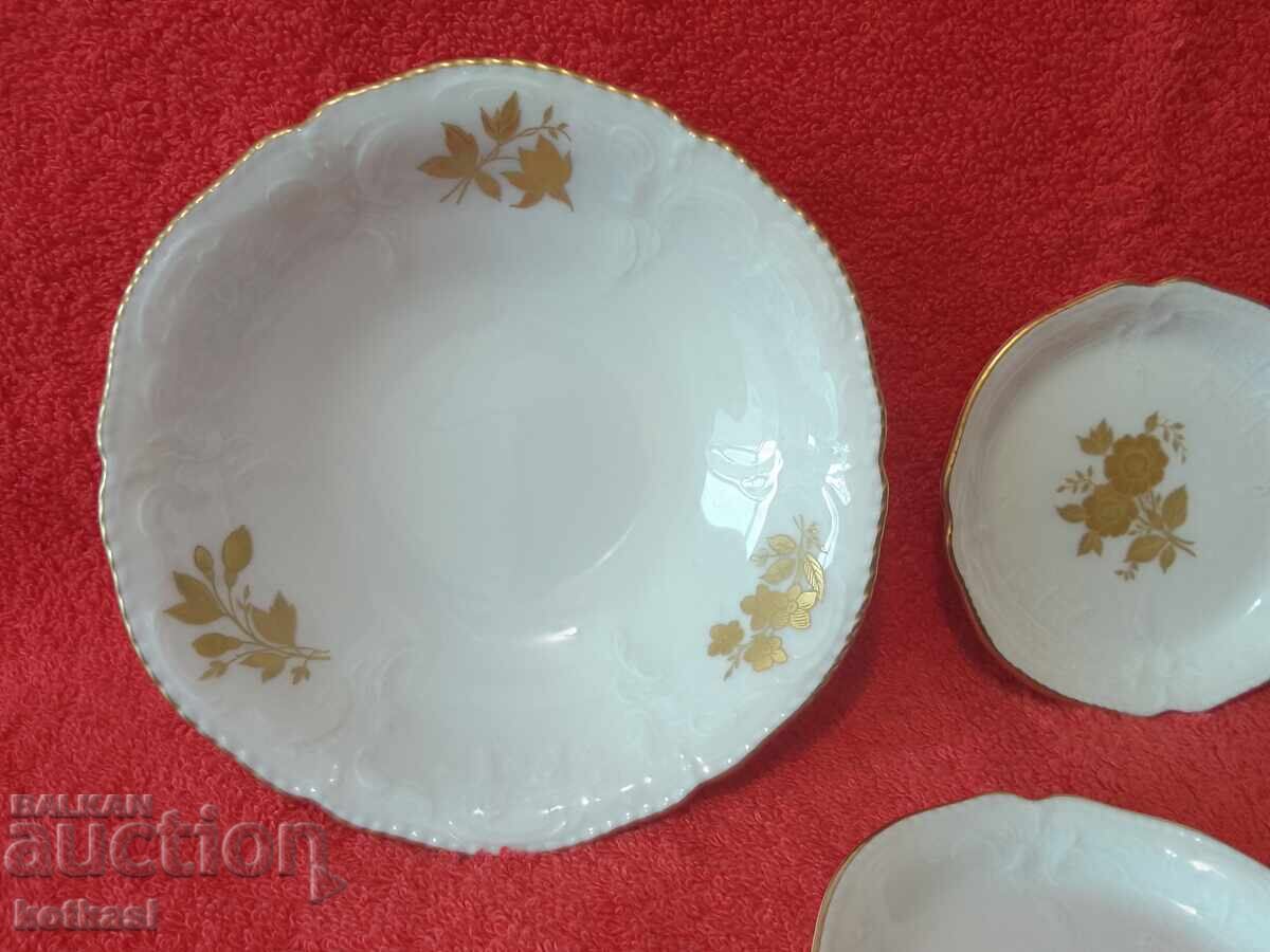 Auction 5 Small Porcelain Plates Rosenthal Gold Gilding Mark Auction 5 Small Porcelain Plates Rosenthal Gold Gilding Mark