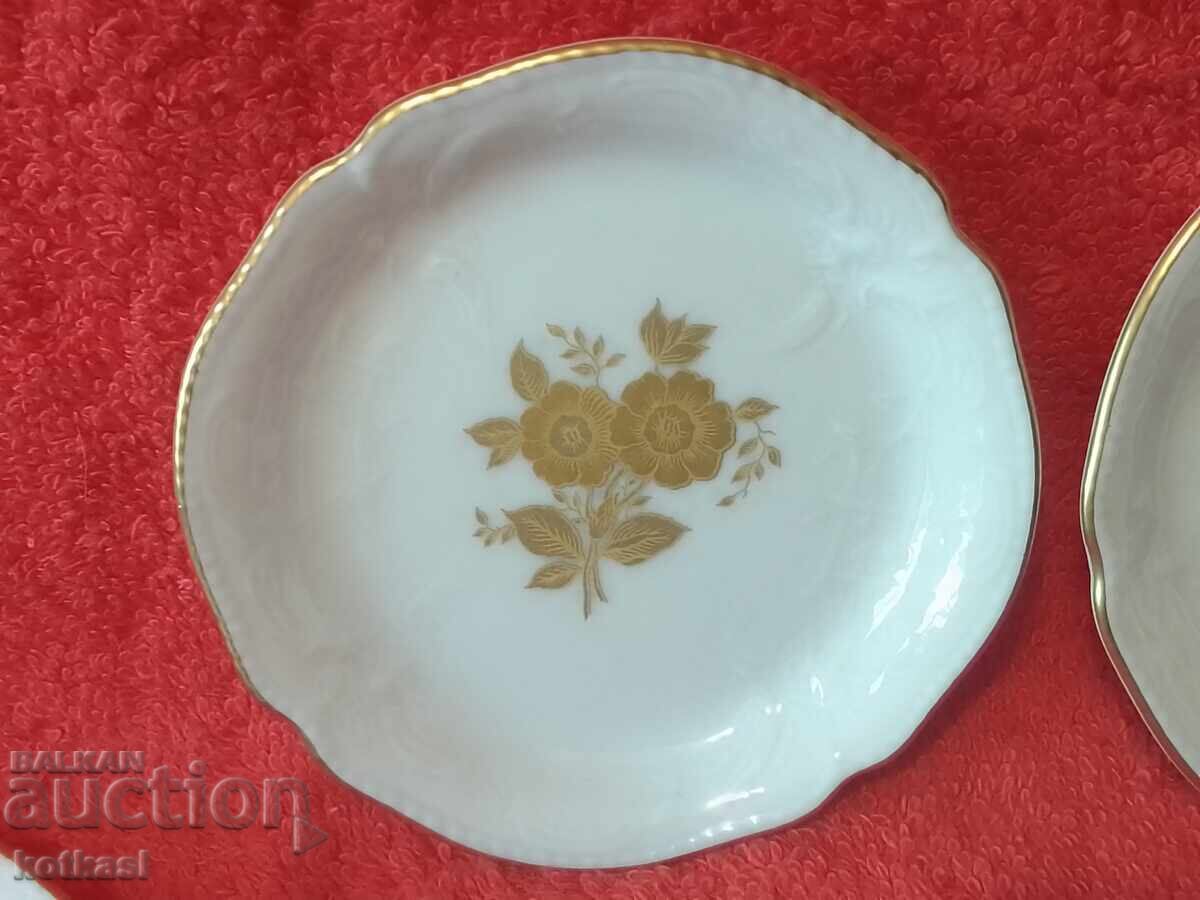 5 Small Porcelain Plates Rosenthal Gold Gilding Mark - 6 5 Small Porcelain Plates Rosenthal Gold Gilding Mark - 6