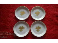 Lot of 4 small Rosenthal porcelain plates gilt marking