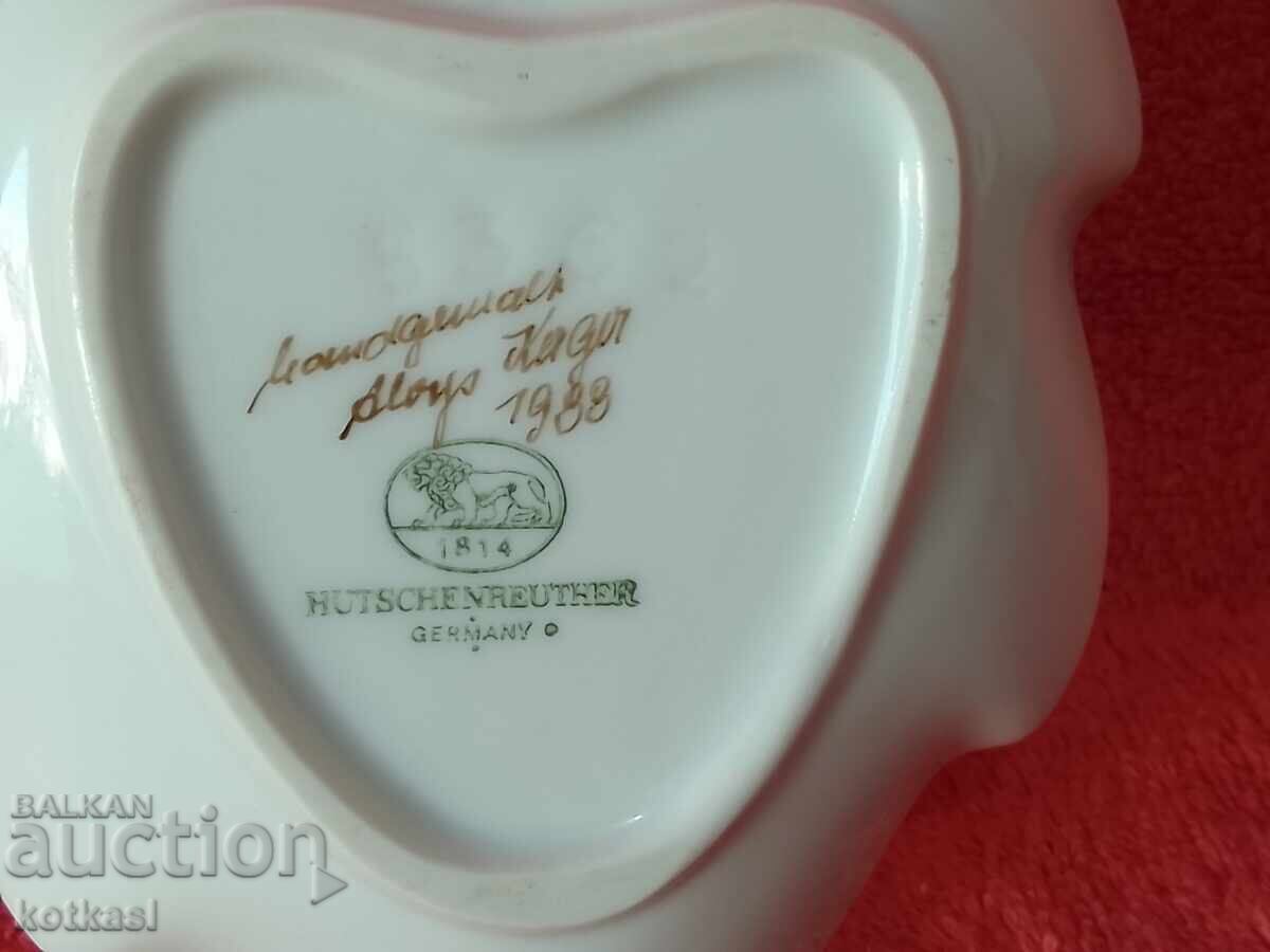 Small porcelain bowl leaf Hutschenreuther author - 6