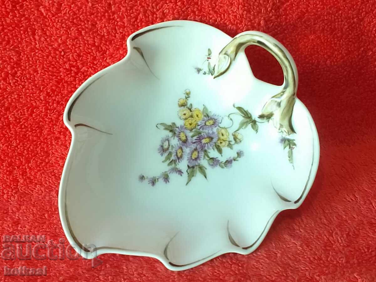 Small porcelain bowl leaf Hutschenreuther author