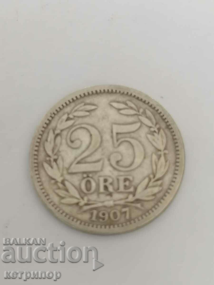 25 Jore Σουηδία 1907 ασήμι