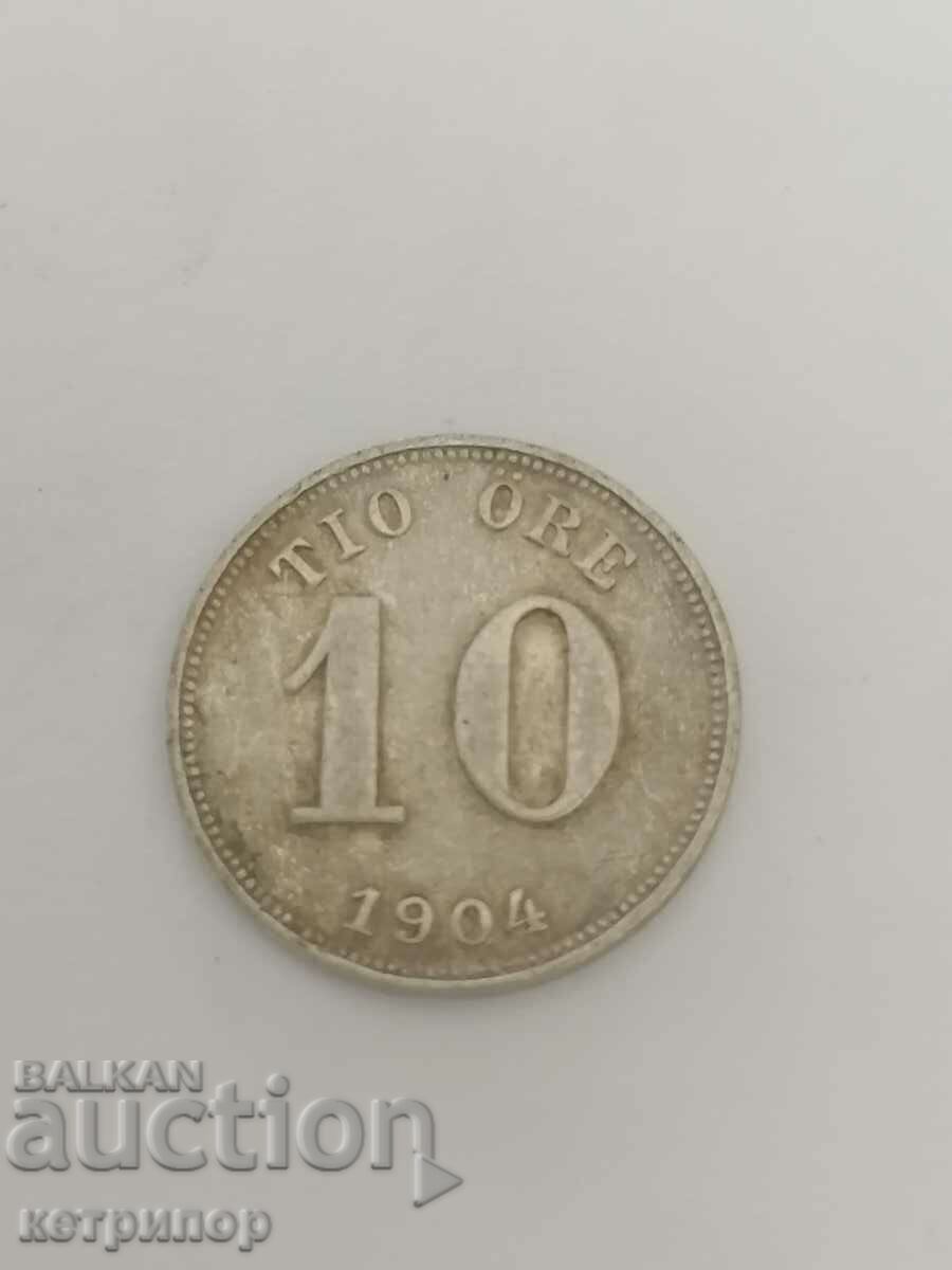 10 йоре Швеция 1904 г сребърна