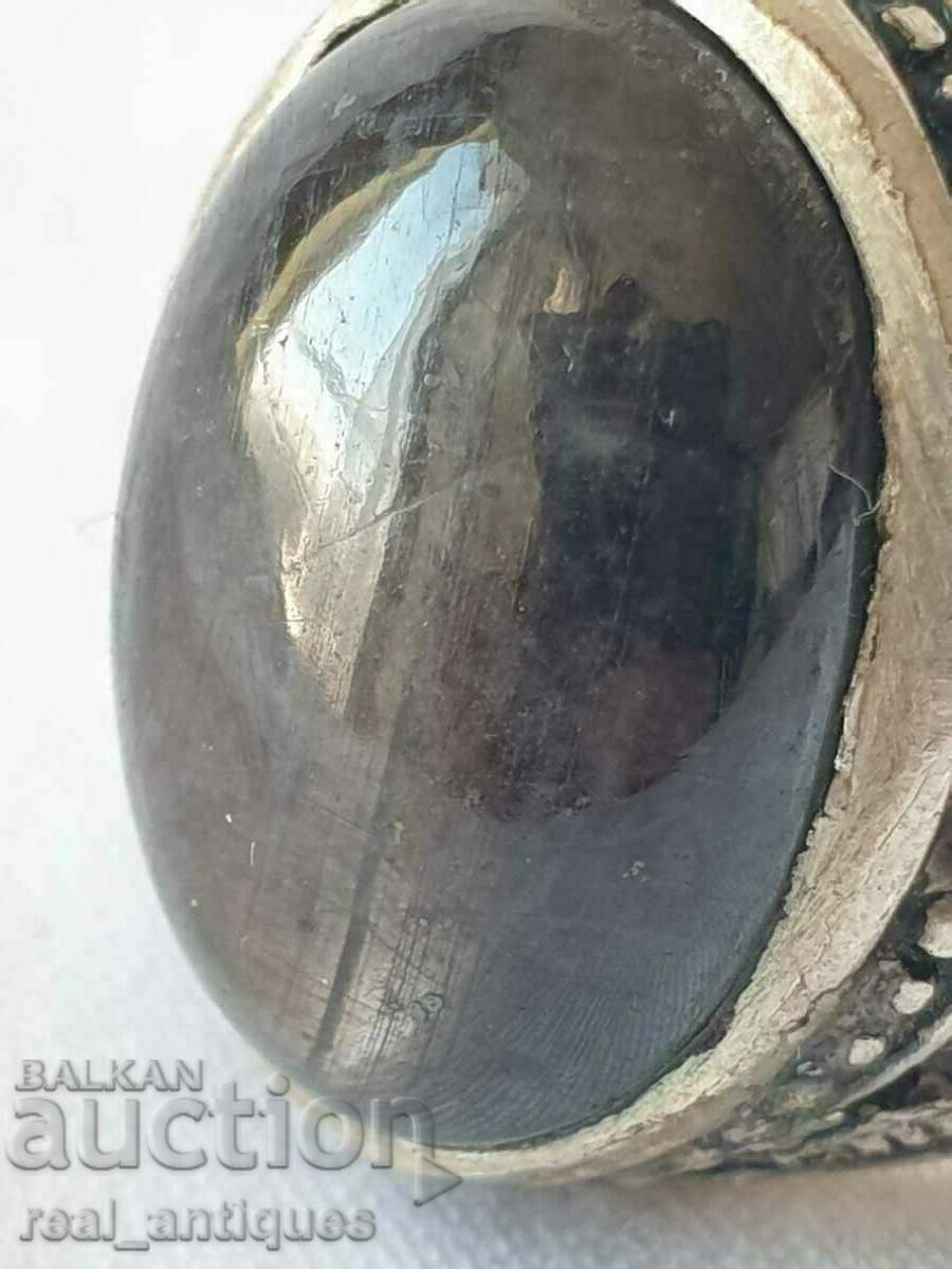 Silver ring with black sapphire - 6 Silver ring with black sapphire - 6