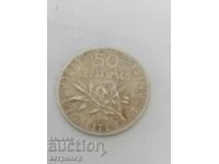 50 εκατοστά 1916 Γαλλία ασήμι