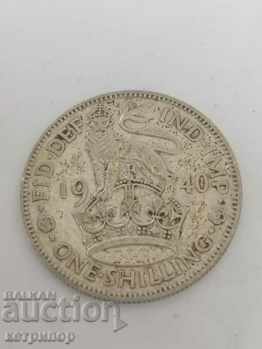 1 Shilling Great Britain 1940 Silver 1 Shilling Great Britain 1940 Silver