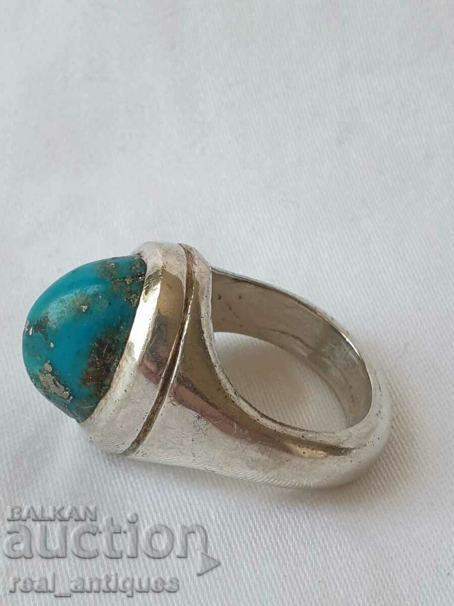 Silver ring with turquoise