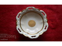 Old porcelain bowl gilt Germany Koenigszelt