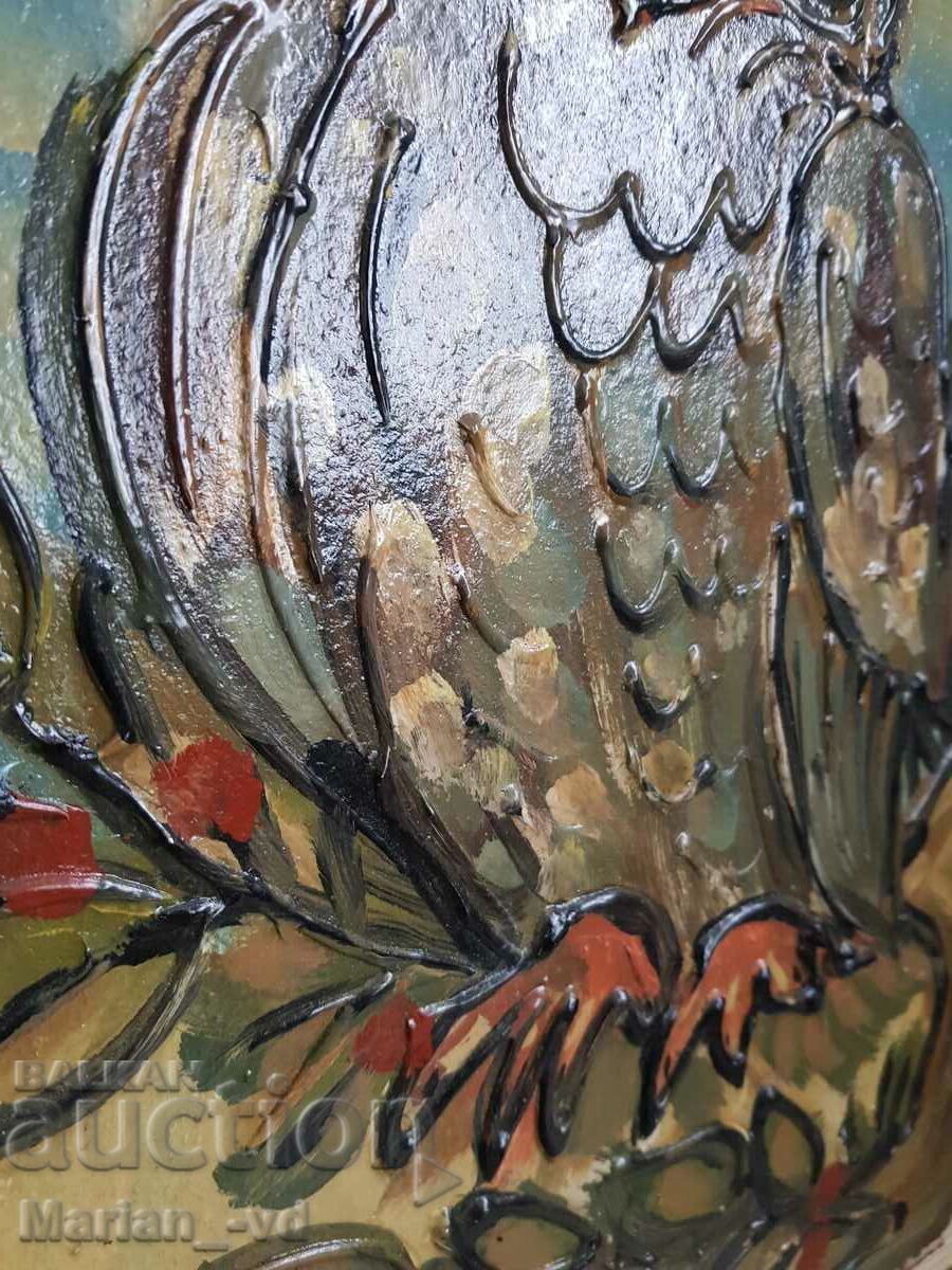 Delivery of Relief picture painted with oil paints, signed Delivery of Relief picture painted with oil paints, signed