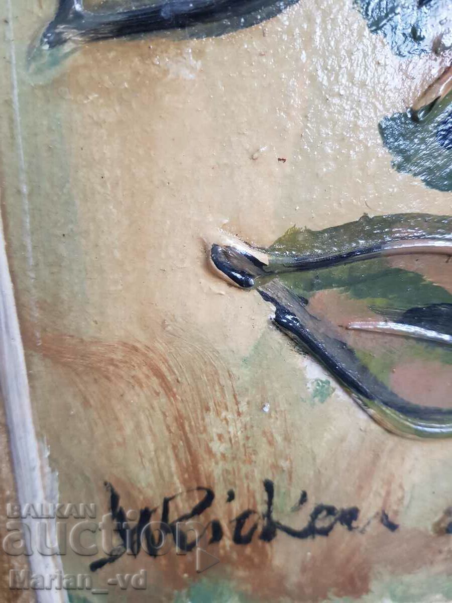 Relief picture painted with oil paints, signed - 5 Relief picture painted with oil paints, signed - 5