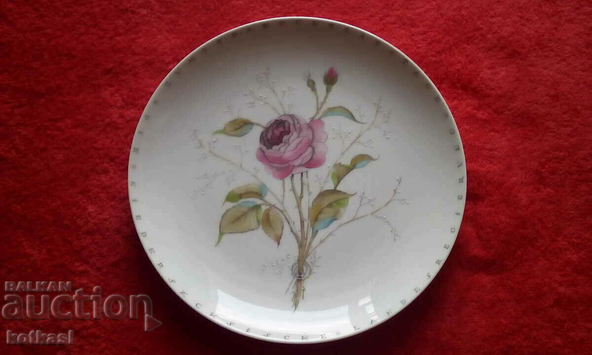 Стара порцеланова чиния авторска Furstenberg F роза