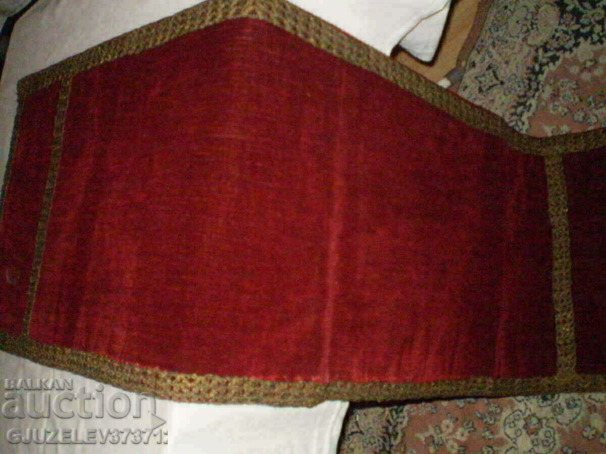 Metallic Gold Tinsel 19th Century Red Plush Tapestry Carpet with price 399.00 BGN | € 204.01