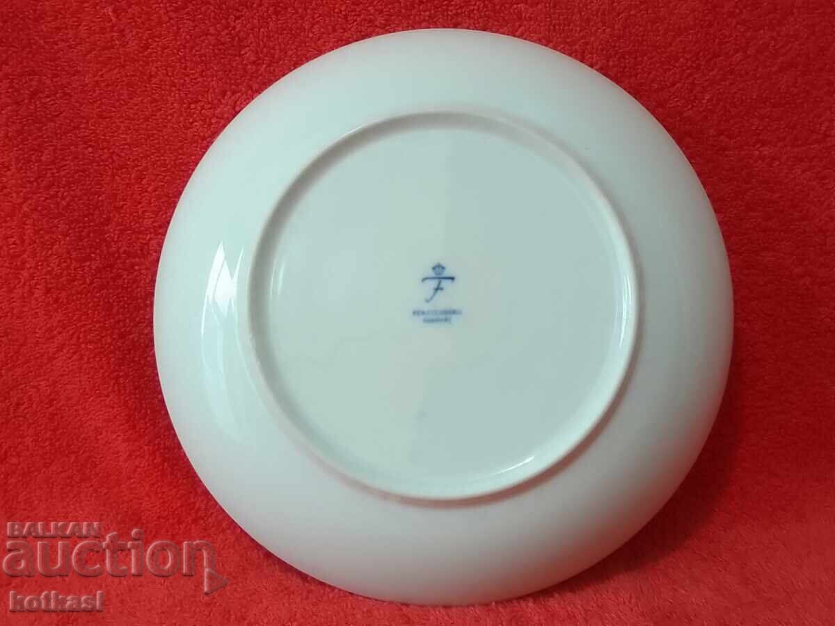 Auction Old porcelain plate author Furstenberg F rose Auction Old porcelain plate author Furstenberg F rose