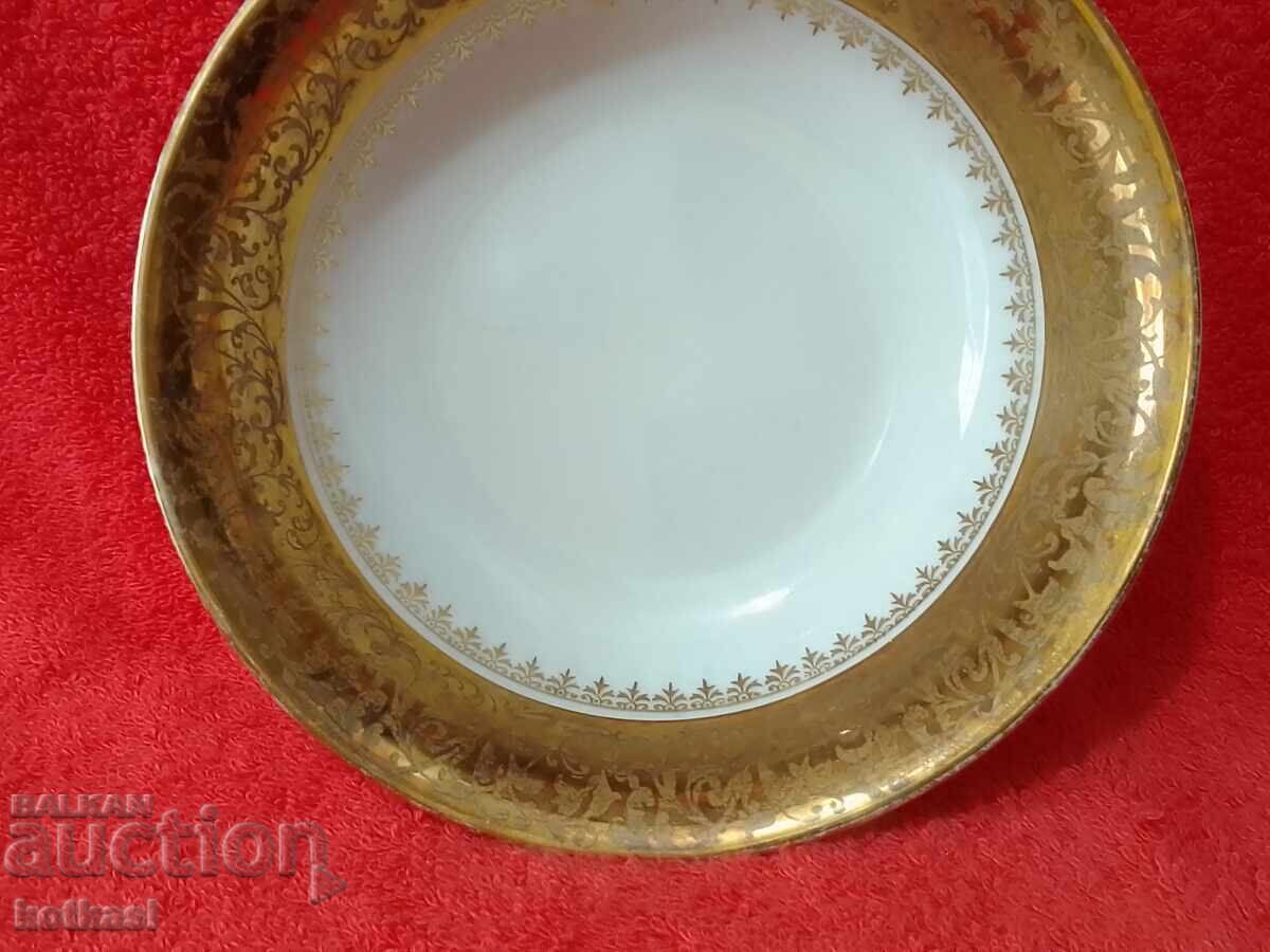 Old Hutschenreuther gilt porcelain bowl with price 55.00 BGN | € 28.12 Old Hutschenreuther gilt porcelain bowl with price 55.00 BGN | € 28.12