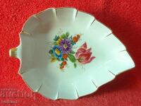 Bol vechi din frunze de porțelan K.P.M. aurire