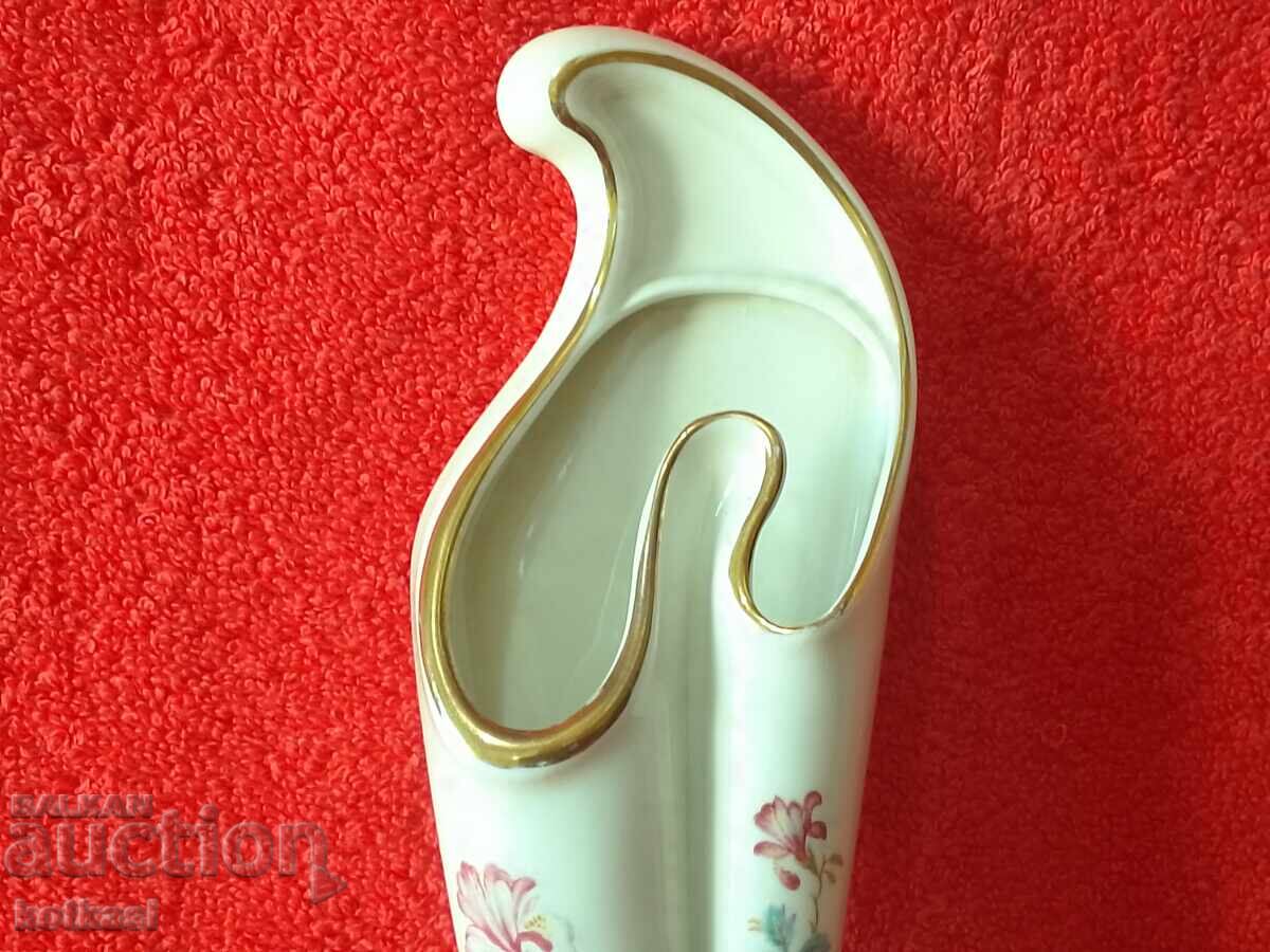 Auction  Old porcelain wall vase ALKA gold plating
