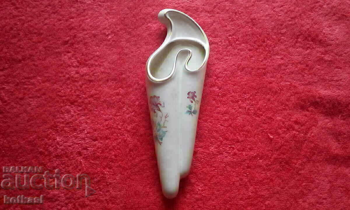 Old porcelain wall vase alka gilding