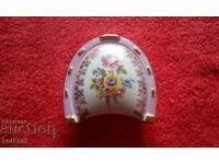 Old Dresden Horseshoe Shape Porcelain Jewelry Box