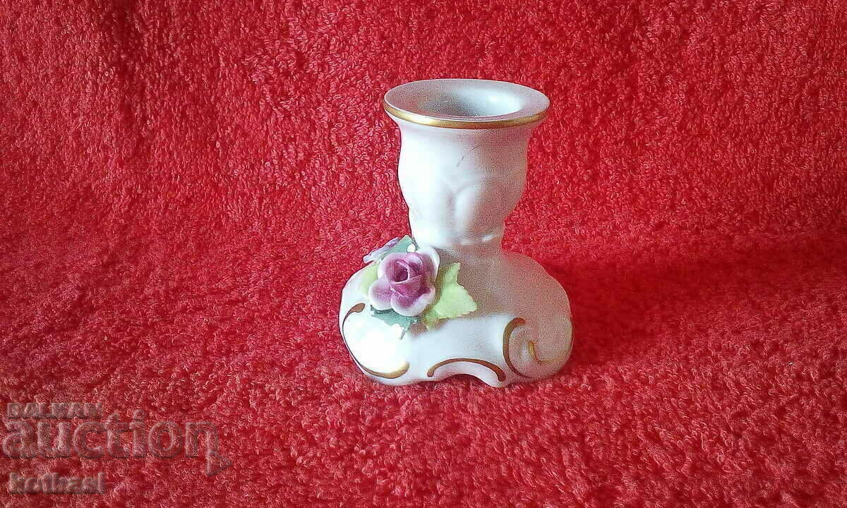 Παλαιό μικρό πορσελάνινο κηροπήγιο PMP GDR επιχρύσωση χειροποίητο - 6 Παλαιό μικρό πορσελάνινο κηροπήγιο PMP GDR επιχρύσωση χειροποίητο - 6