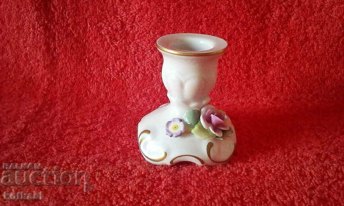 Old small GDR porcelain candle holder