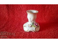 Vechi sfeșnic mic din porțelan PMP GDR aurire lucrata manual