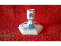 Стар малък порцеланов свещник Унгария HEREND позлата