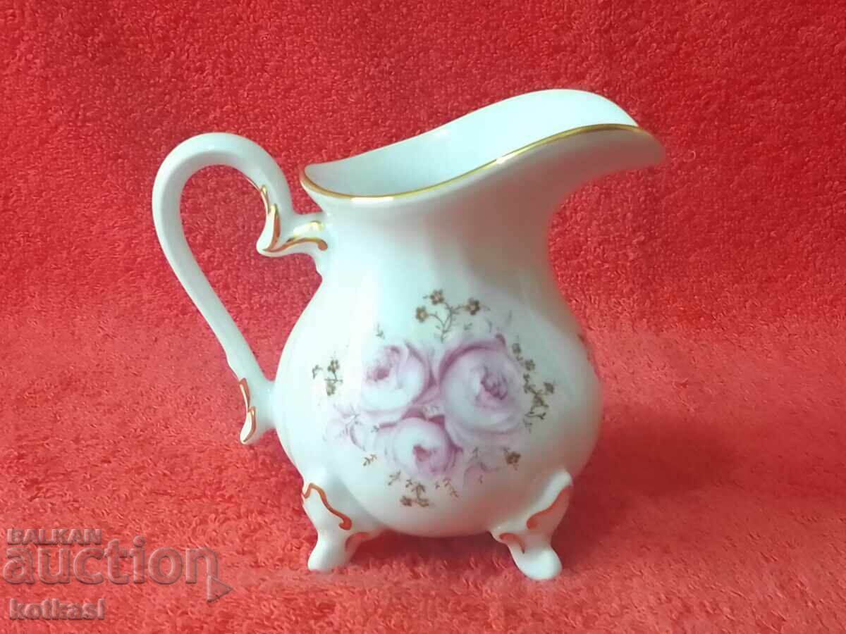 Auction Old porcelain jug WAIMAR gilded flowers handmade Auction Old porcelain jug WAIMAR gilded flowers handmade